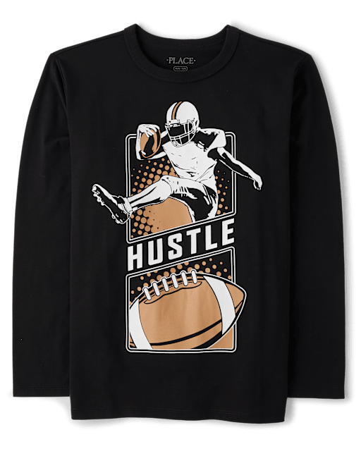 Boys Football Hustle Graphic Tee