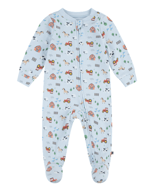 Baby Boys Huggies Farm Animal Footed Coverall