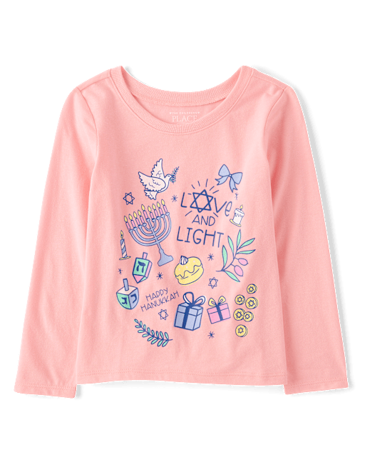 Baby And Toddler Girls Hanukkah Doodles Graphic Tee