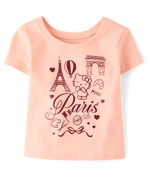 Toddler Girls Hello KittyÂ® Glitter Paris Baby Tee