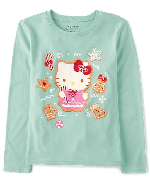 T-shirt graphique Hello Kitty® à paillettes et motif pain d'épices pour fille
