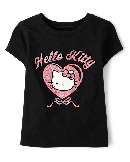 Toddler Girls Hello KittyÂ® Glitter Heart Graphic Tee