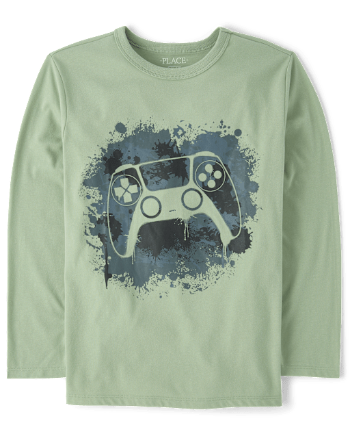 Boys Camo Game Controller Graphic Tee
