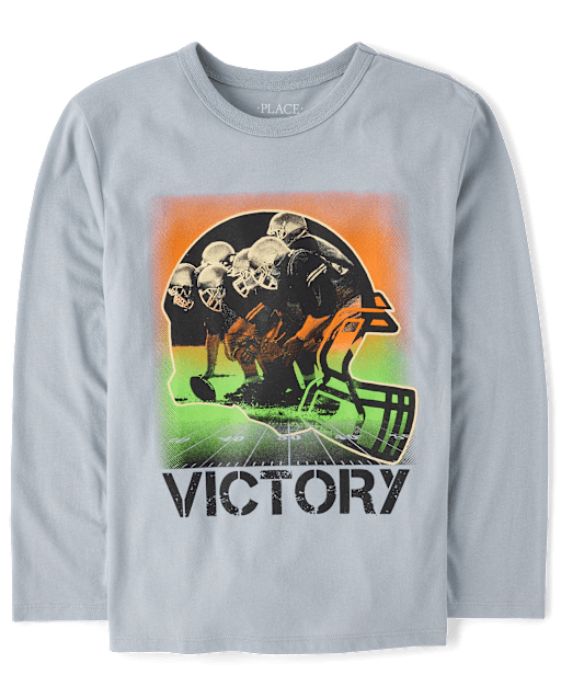 Boys Victory Football Helmet Graphic Tee