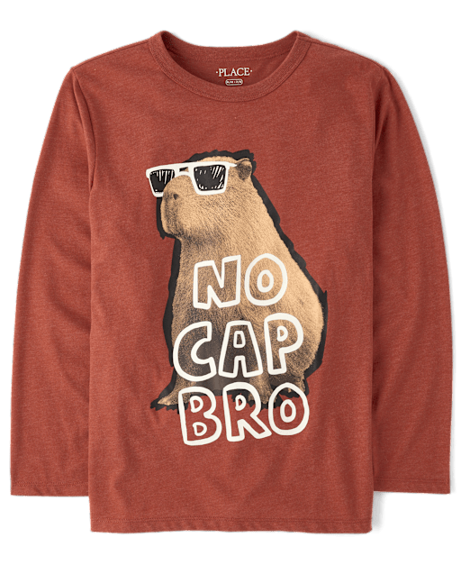 Boys No Cap Capybara Graphic Tee
