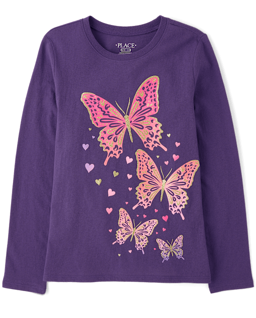 Girls Butterflies Graphic Tee