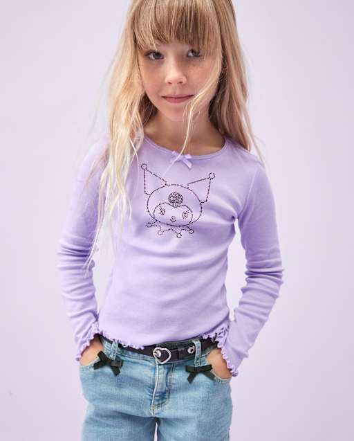 Girls Kuromiâ¢ Rhinestone Ribbed Baby Tee