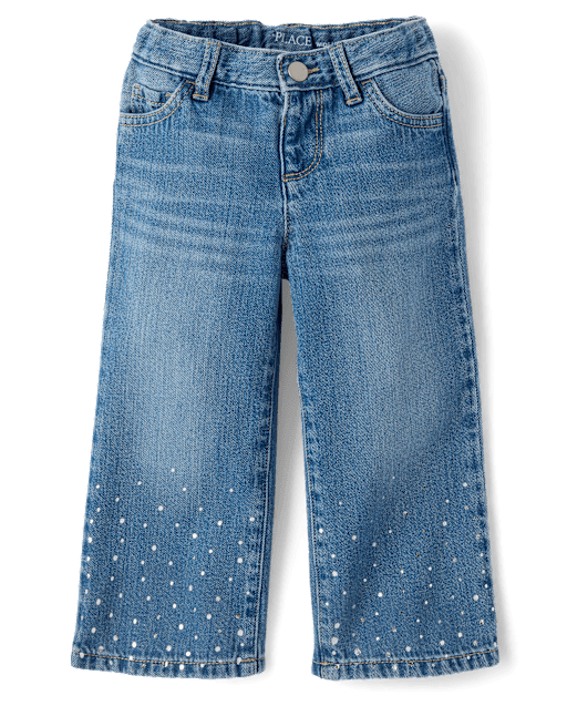 Toddler Girls Foil Wide Leg Jeans