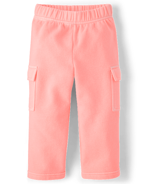 Toddler Garment Dyed Premium Fleece Wide Leg Cargo Lounge Pants