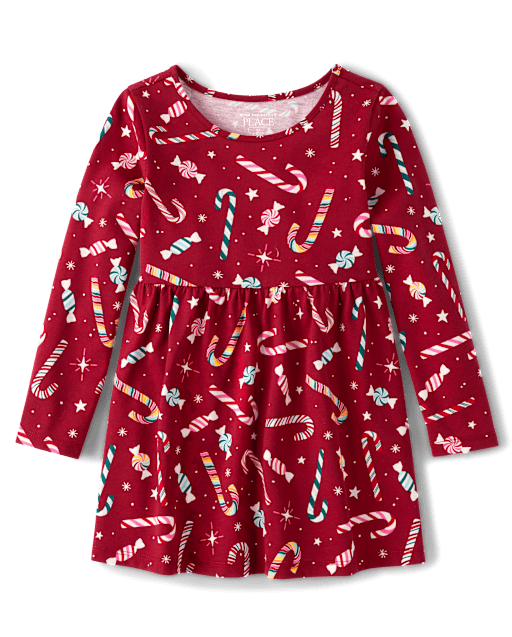 Baby And Toddler Girls Print Babydoll Dress