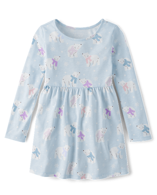 Baby And Toddler Girls Print Babydoll Dress