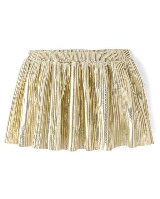 Toddler Girls Metallic Pleated Skirt