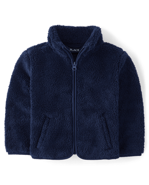 Toddler Girls Heavyweight Sherpa Zip Up Jacket