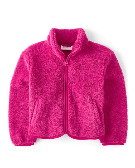 Toddler Girls Heavyweight Sherpa Zip Up Jacket