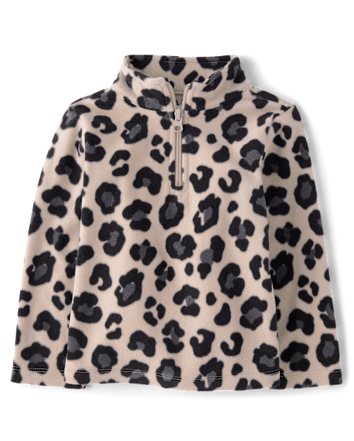 Toddler Girls Print Microfleece Half Zip Pullover
