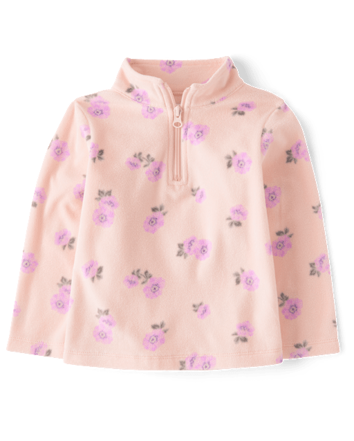 Toddler Girls Print Microfleece Half Zip Pullover