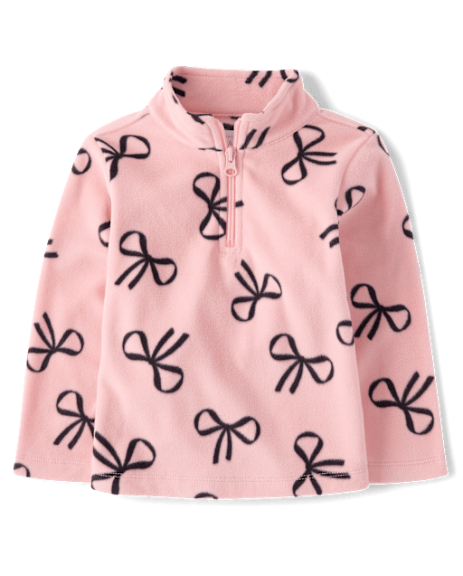 Toddler Girls Print Microfleece Half Zip Pullover
