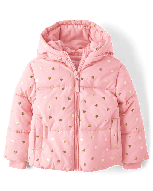 Toddler Girls Print Microfleece Lined Puffer Jacket