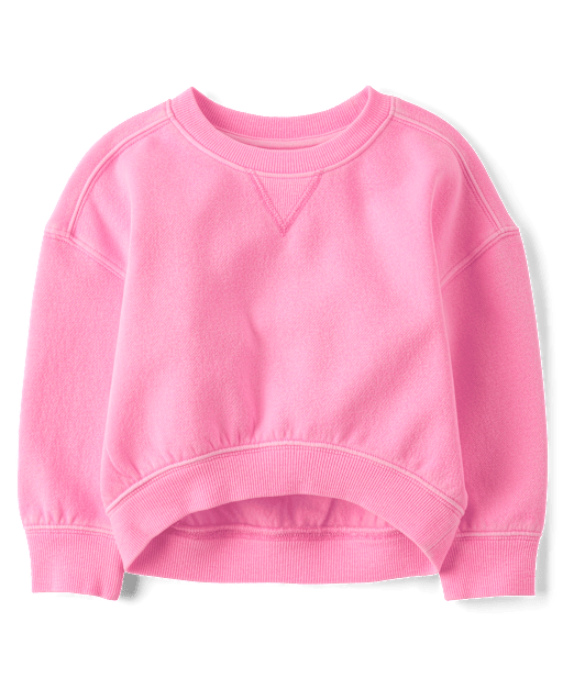 Toddler Girls Garment Dyed Premium Fleece Sweatshirt