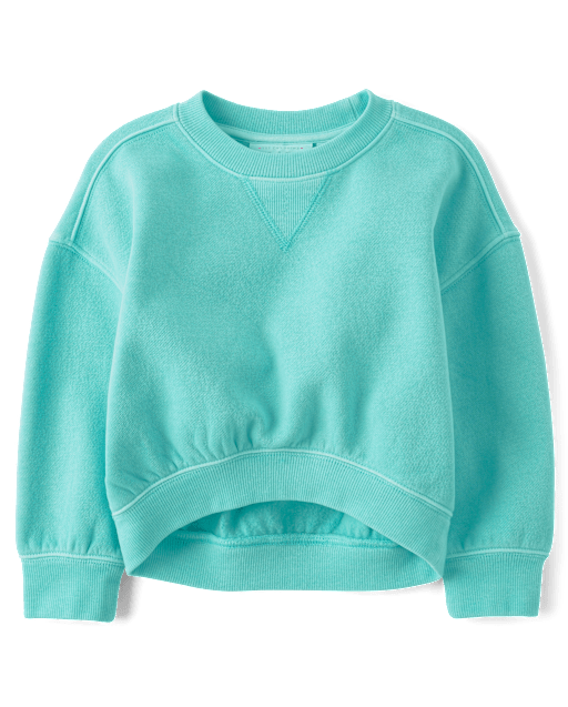 Toddler Girls Garment Dyed Premium Fleece Sweatshirt