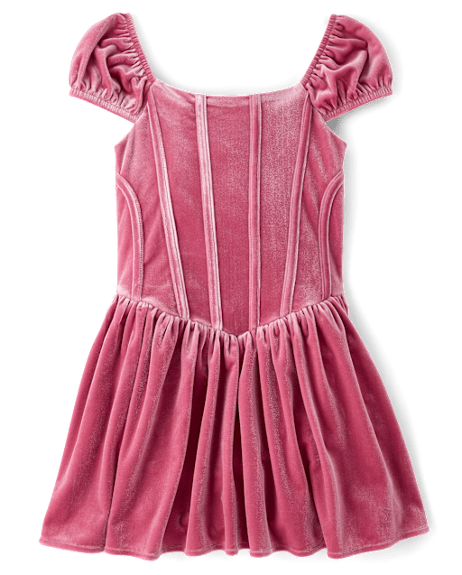 Girls Velour Corset Dress