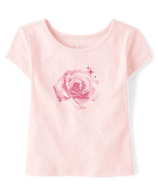 Girls Embellished Graphic Baby Tee