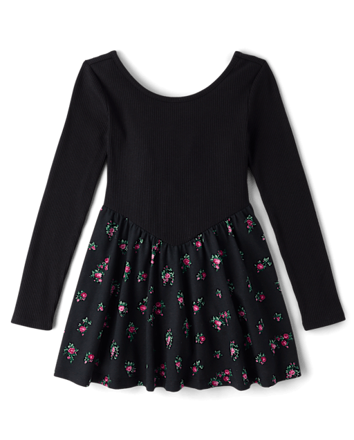 Girls Floral V-Waist Dress