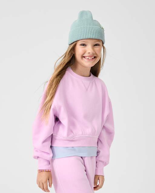 Girls Garment Dyed Premium Fleece Sweatshirt