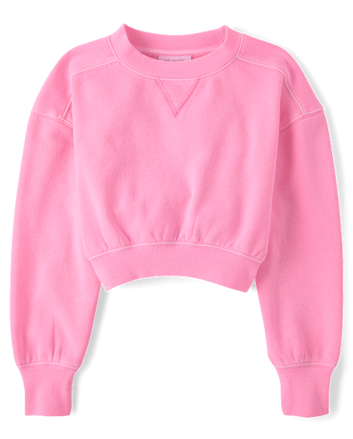 Girls Garment Dyed Premium Fleece Sweatshirt