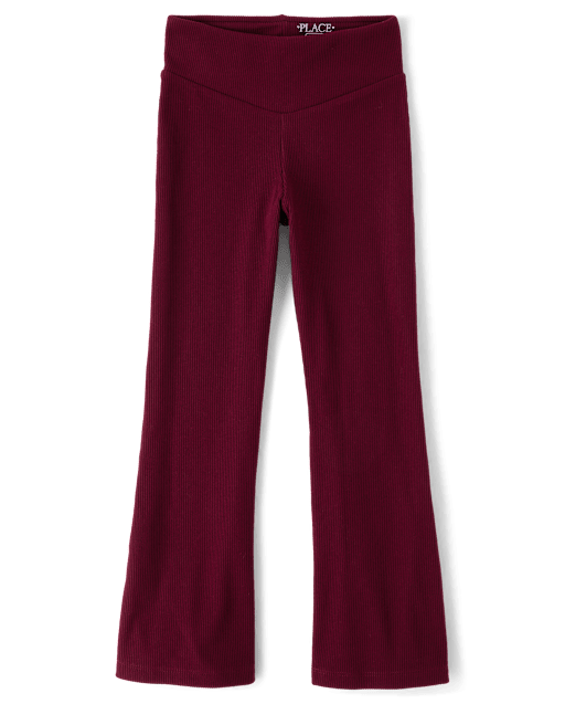 Girls Sueded Rib Flare Leggings