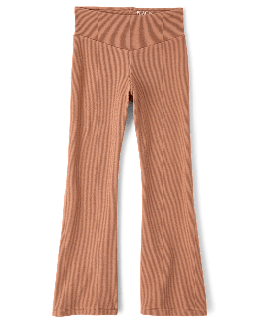 Girls Sueded Rib Flare Leggings
