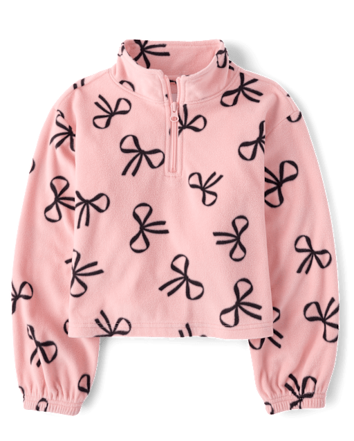 Girls Print Microfleece Half Zip Pullover