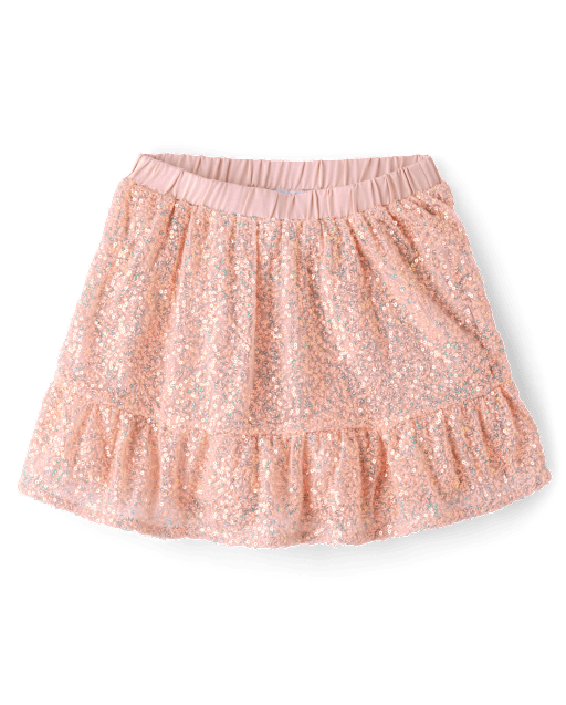 Girls Sequin Tiered Skirt