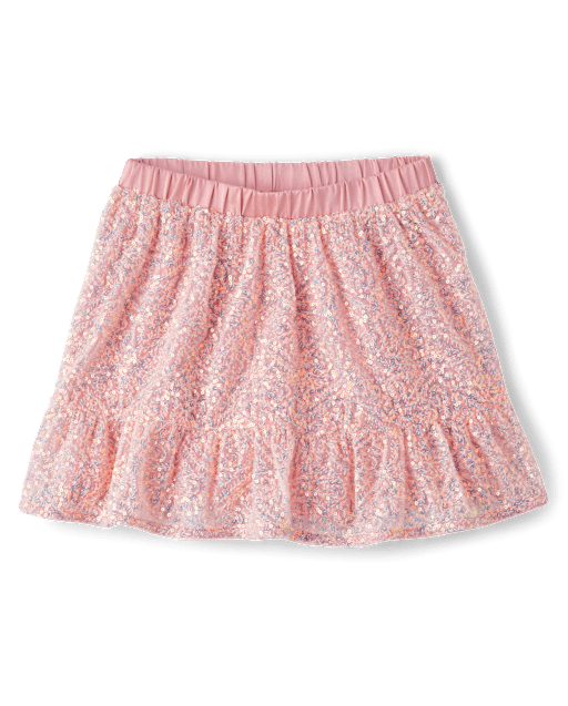 Girls Sequin Tiered Skirt