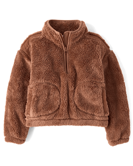 Girls Sherpa Half Zip Pullover