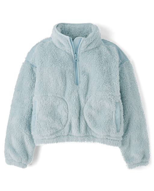 Girls Sherpa Half Zip Pullover