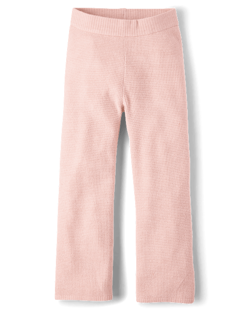 Girls Waffle Knit Wide Leg Lounge Pants