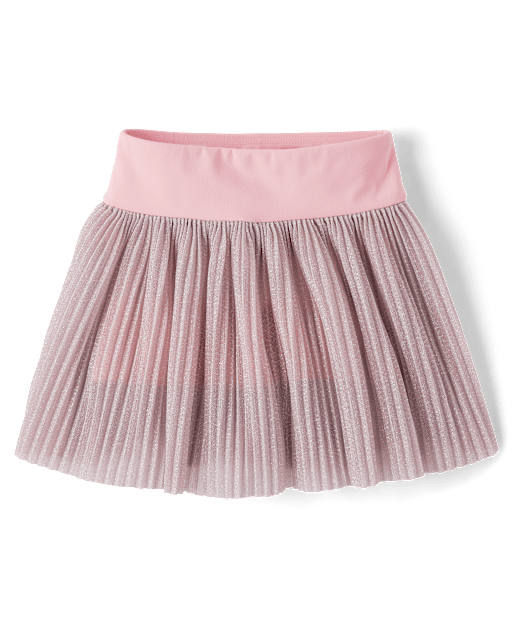 Jupe-short plissée en maille scintillante pour fille
