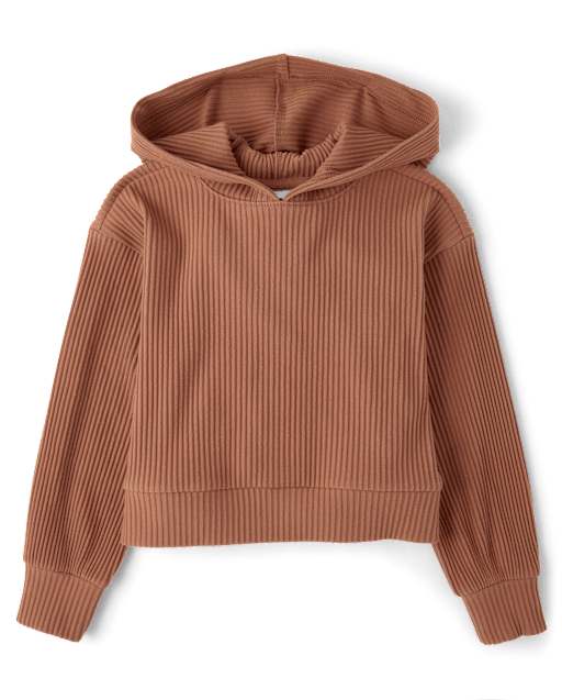 Girls Plush Rib Hoodie