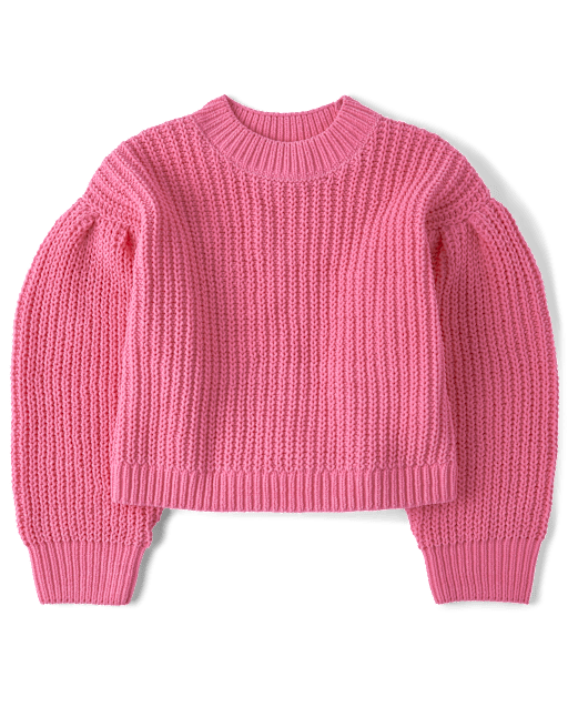 Girls Shaker Stitch Chenille Sweater