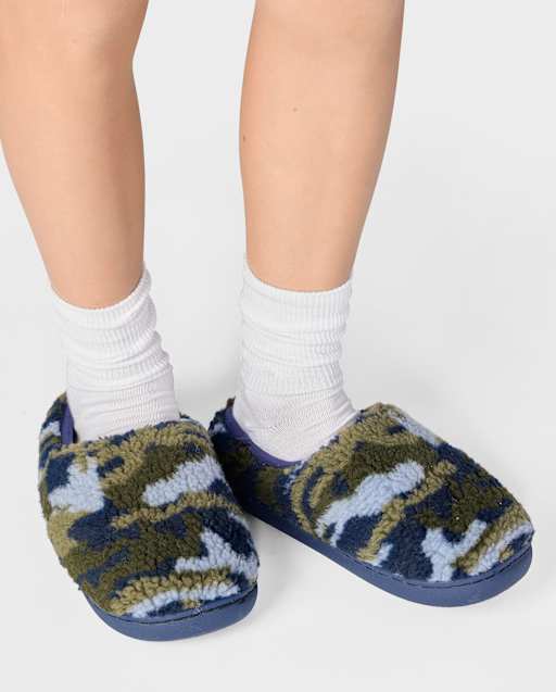 Boys Camo Puff Slipper