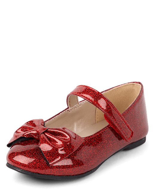 Toddler Girls Metallic Bow Ballet Flats
