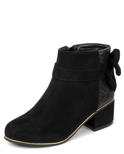 Girls Glitter Bow Booties