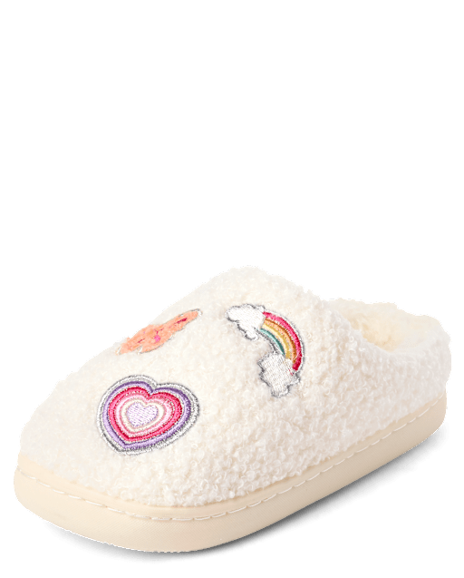 Girls Embroidered Icon Slippers