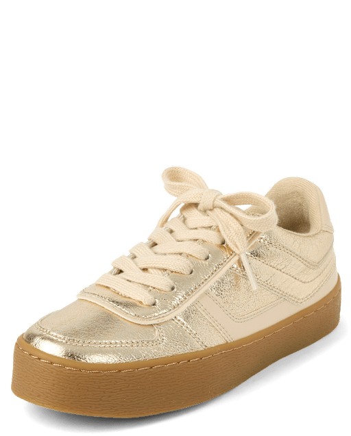 Girls Metallic Platform Low Top Sneakers
