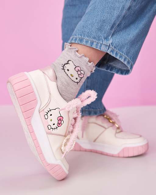 Girls Hello KittyÂ® Colorblock Low Top Sneakers