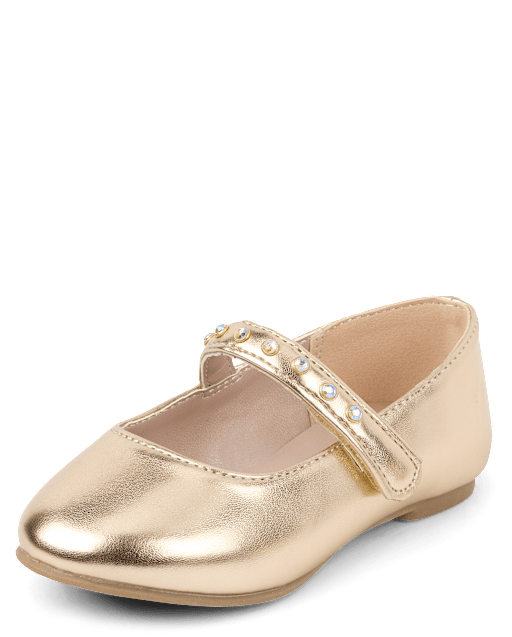 Ballerines à strass métalliques pour petites filles