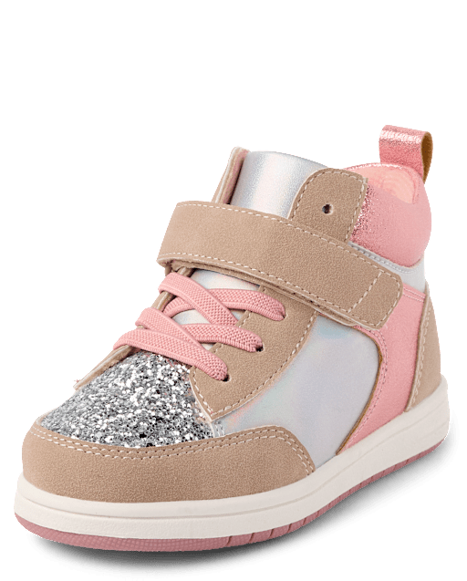 Toddler Girls Iridescent Colorblock High Top Sneakers