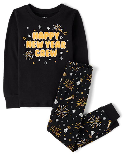 Kids Matching Family Glow New Year Cotton Pajamas