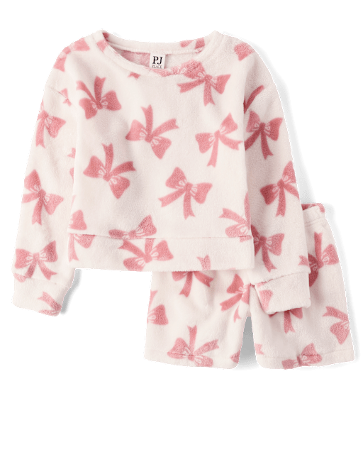 Girls Bow Pajamas - Cozy Fleece
